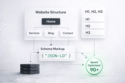 Technical SEO website structure with heading hierarchy and optimized architecture
